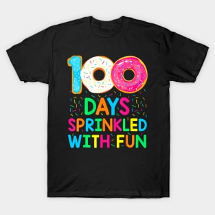 100 Days Sprinkled With Fun Donut School Teacher Kids T-Shirt